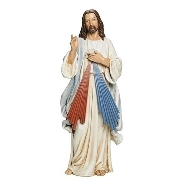 Divine Mercy statue portrays Christ with rays of red and white light emanating from His heart